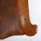 Elm armchair with curved back