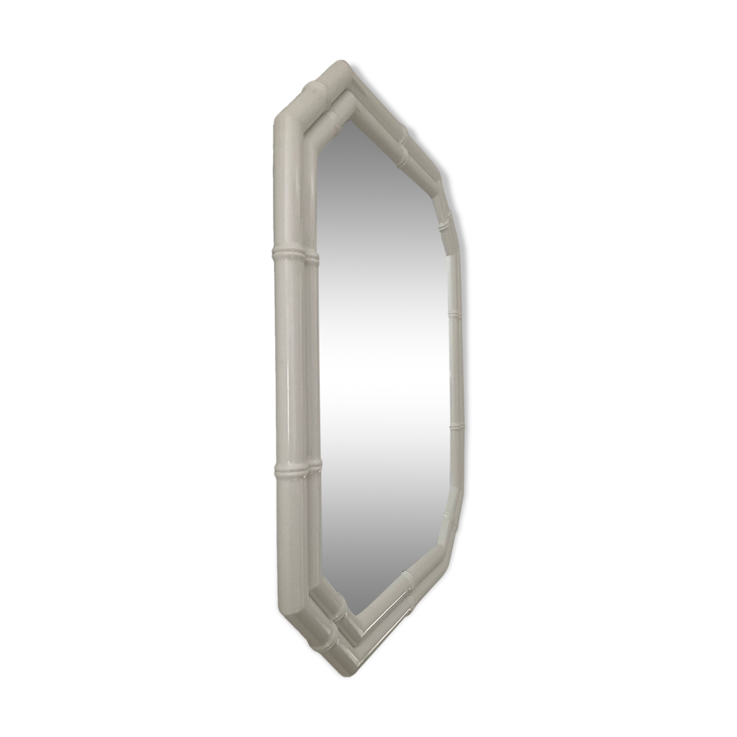 Vintage bamboo-style backelite mirror from the 70s