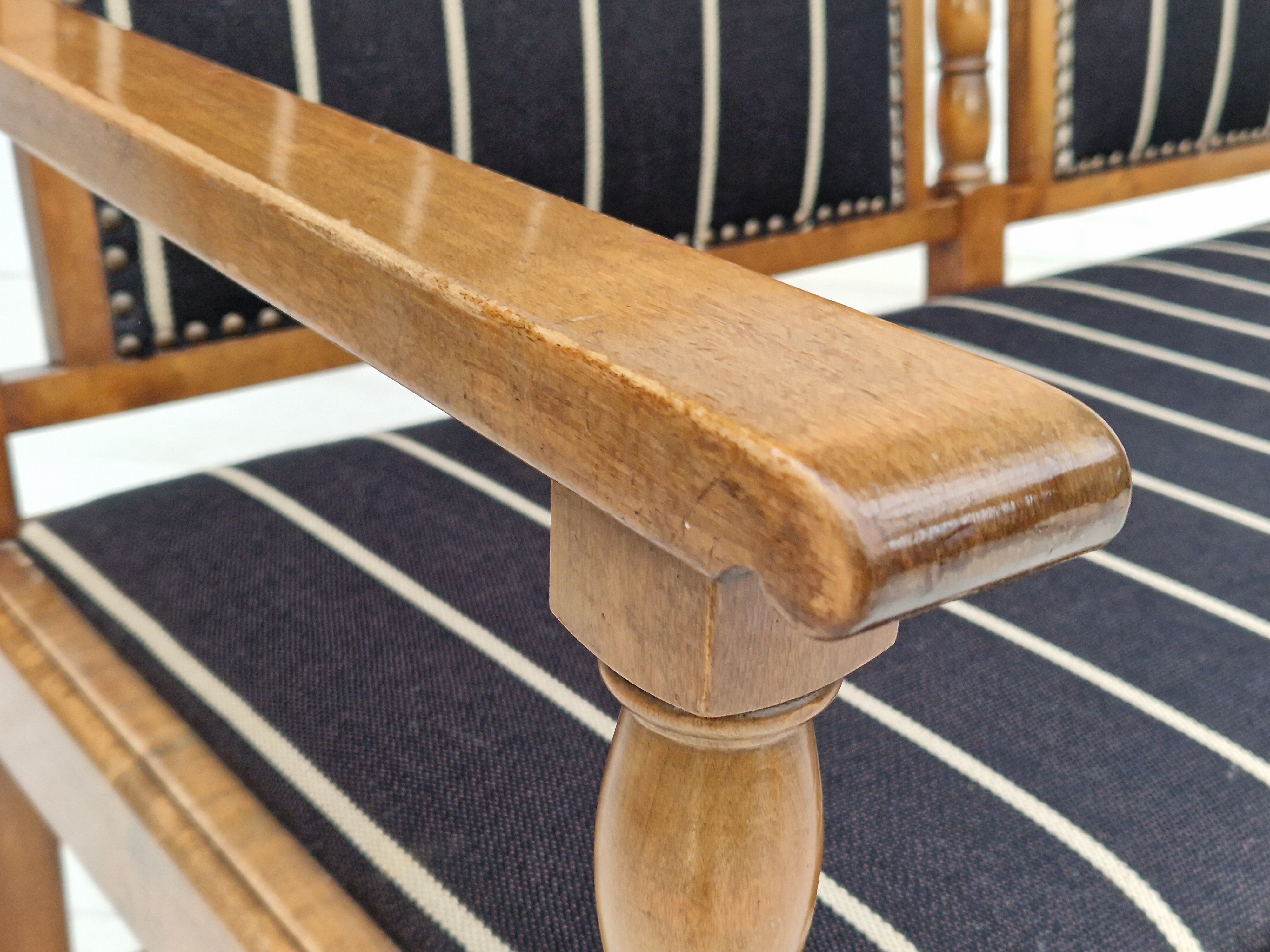 1950s, Scandinavian bench-sofa, ash wood, wool, original condition.