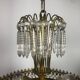 Golden brass crown chandelier and crystal taste buds 3 fires 1970
