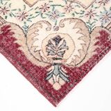 7x10 Persian Burgundy Beige Vintage Rug, 201x323Cm