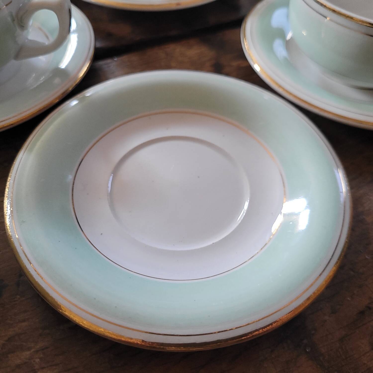 Set of 8 opaque porcelain cups – 1950s