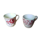 Duo coffee cups Art Deco Sarreguemines Denise & Badonviller Roses collection