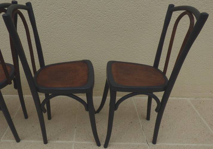 4 old Luterma bistro chairs with patterned seats – Completely refurbished