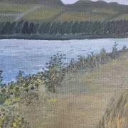 Peinture à l'huile du paysage de la Seine en France