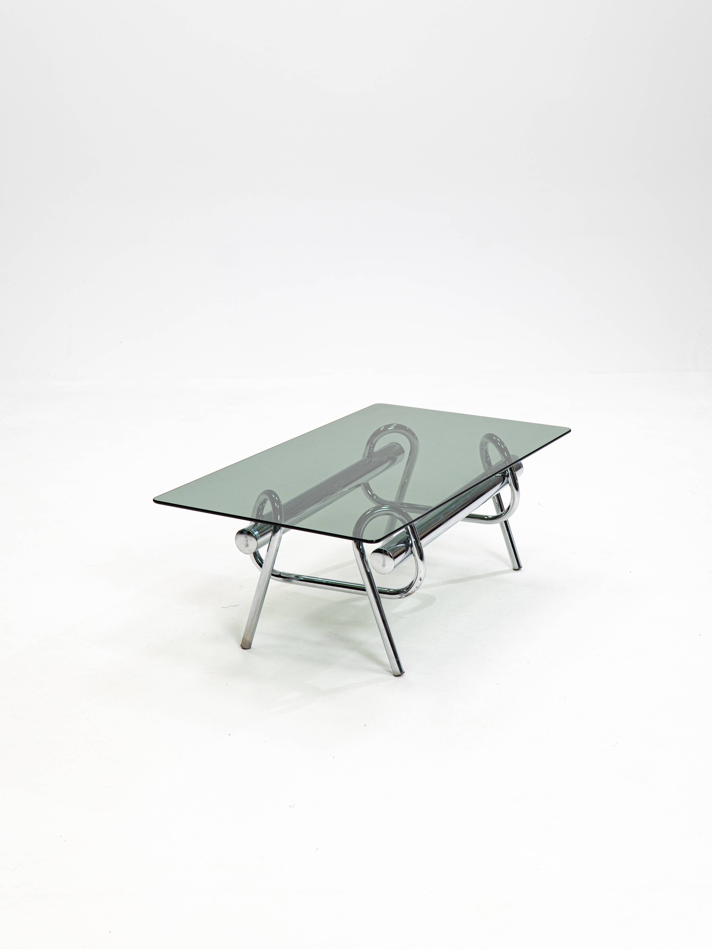 1970's sculptural chrome knot coffee table