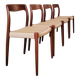 Danish dining chairs in wood and paper cord