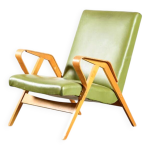Fauteuil en skaï vert