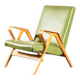 Fauteuil en skaï vert
