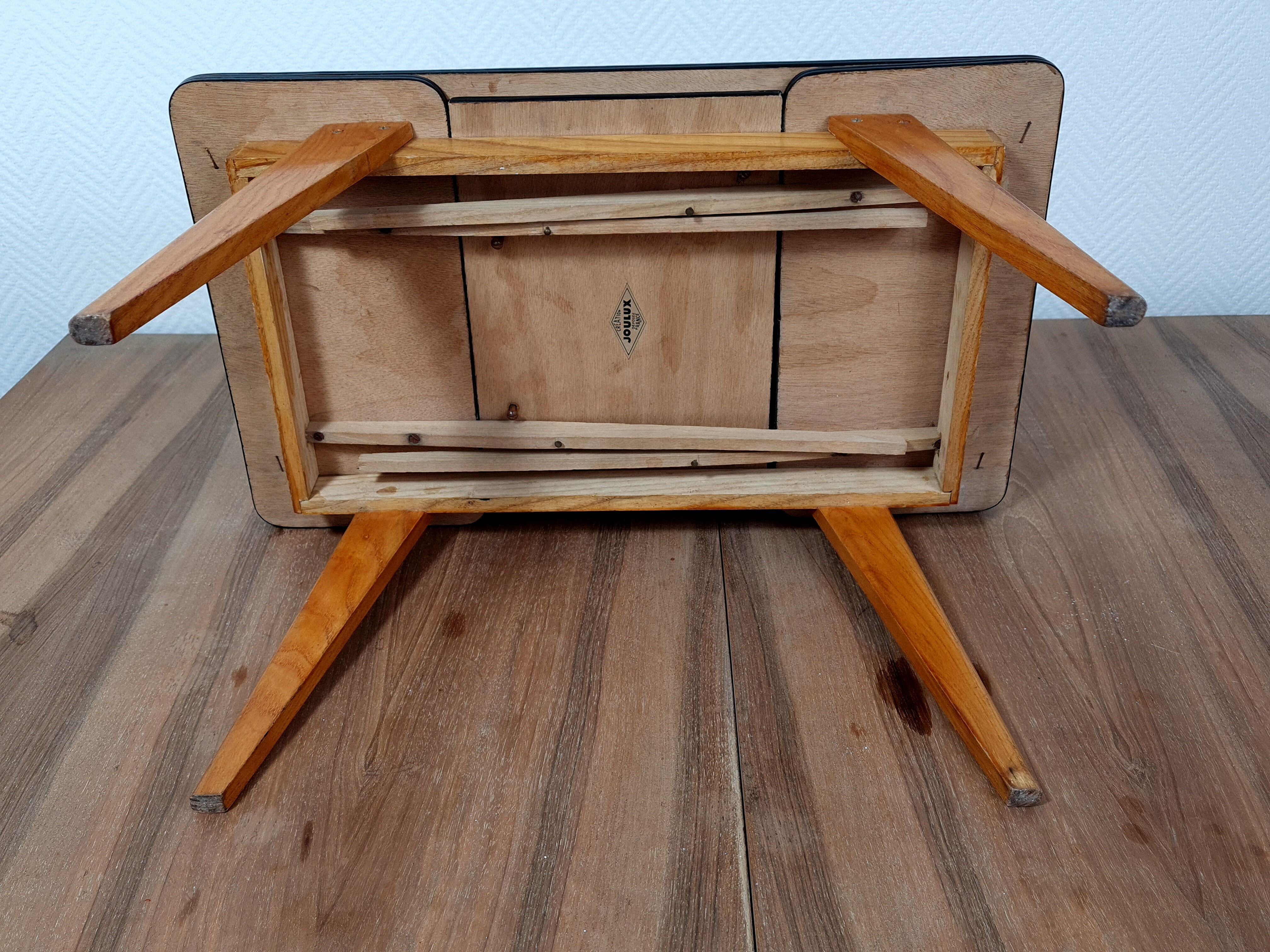 Mini table formica à rallonges vintage 60/70s Création Joulux 47x28x27 cm