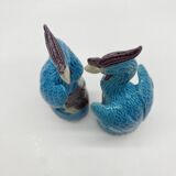 Pair of Chinese "phoenix" fine porcelain, 20th century.