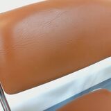 4 vintage sleigh chairs from the 70s, in designer chrome metal