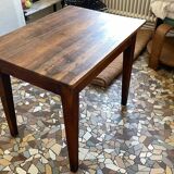 Table cuisine ou bureau, noyer/epoxy or, restaurée