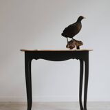 Beech table with black base
