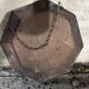 Antique octagonal mirror in dark wood – pearl decoration