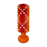 Camaieu table lamp - orange opaline and vintage fabric