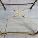 2 golden metal chairs with faux leather in the 60s/70s Opera style.