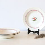 Set of 4 hollow plates Sarreguemines Armelle pattern, vintage