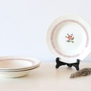 Set of 4 hollow plates Sarreguemines Armelle pattern, vintage