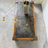 Table basse en chêne et ardoise 1950