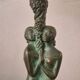 Bronze Table Lamp with Green Marble Base, Scandinavian Greene & Greene 1920/30s