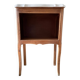 Vintage wood and white bedside table