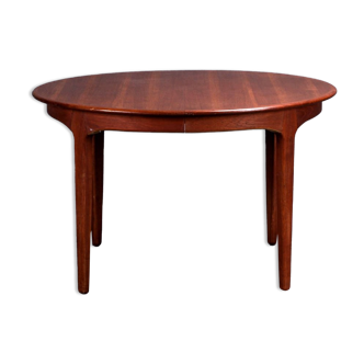 Table à manger design scandinave années 1960 en teck, avec 3 rallonges dans le même bois