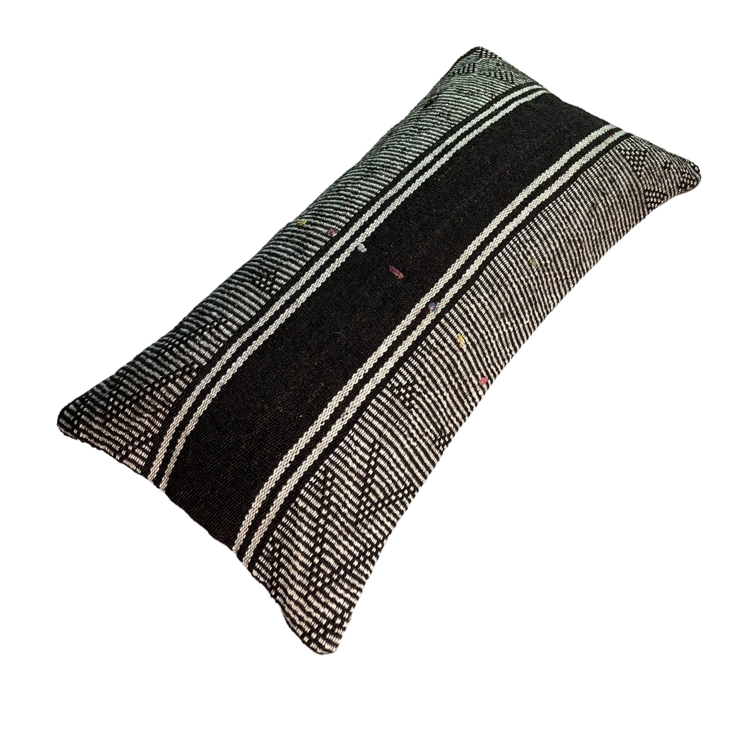 Vintage turkish kilim cushion cover , 30 x 60 cm