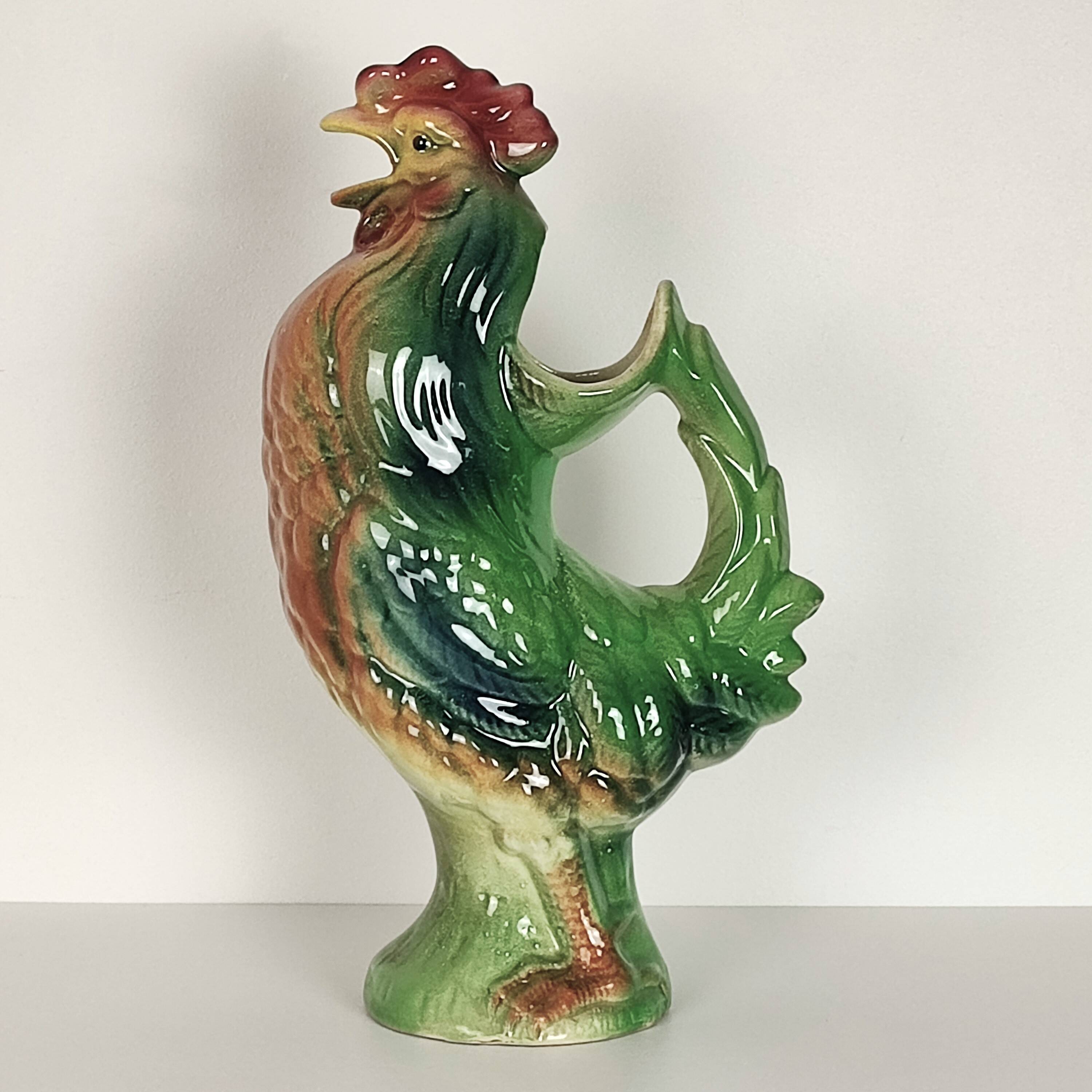 Pichet coq en barbotine