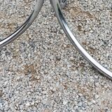 Dining table from the 70s top smoked glass base chrome