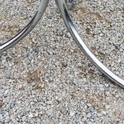 Dining table from the 70s top smoked glass base chrome