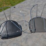 4 chrome and leather chairs designed by Italy