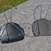 4 chrome and leather chairs designed by Italy