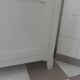 Vintage Parisian wardrobe, 2 doors re-enchanted in pearl gray.