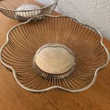 80s silver metal table baskets