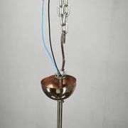 Art Deco Chrome and Opaline Glass Chandelier, Czechoslovakia, 1930s