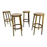 4 bar stools Baumann wood 60s bistro