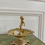 Brass cherub pocket-empty ashtray