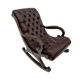 English 1960 english brown leather rocking chair