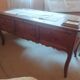 Large Louis XV mid-century desk in solid walnut.