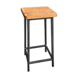 Workshop stool in oak and metal