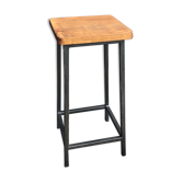 Workshop stool in oak and metal