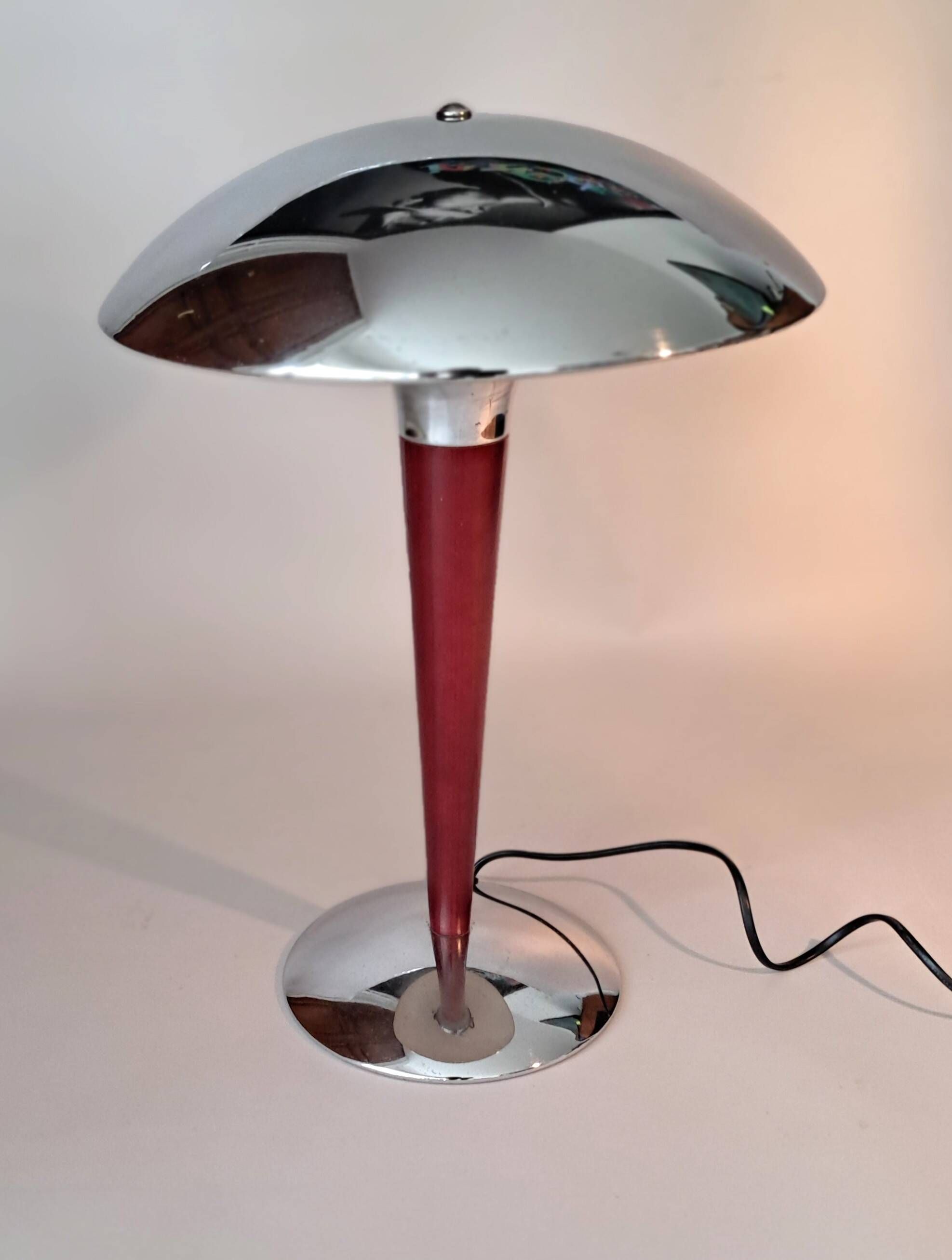 Lampe champignon style Art Déco à 2 lumières.