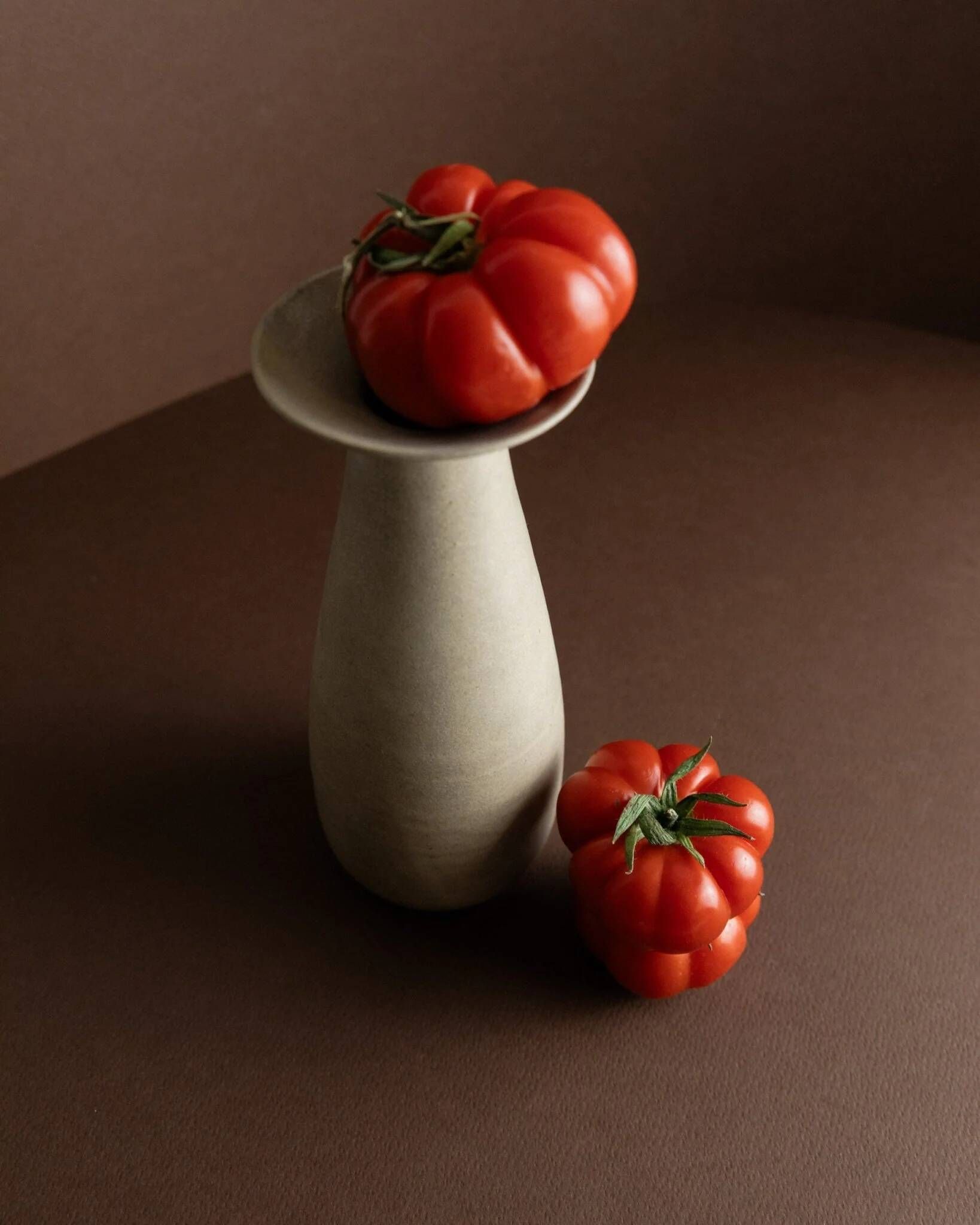 Beige Studio Keramik Ceramic Vase by Heinz Pelzer – West Germany, 1970s Mid-Century