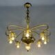 Venetian Art Nouveau chandelier in green and blue Murano glass circa 1920