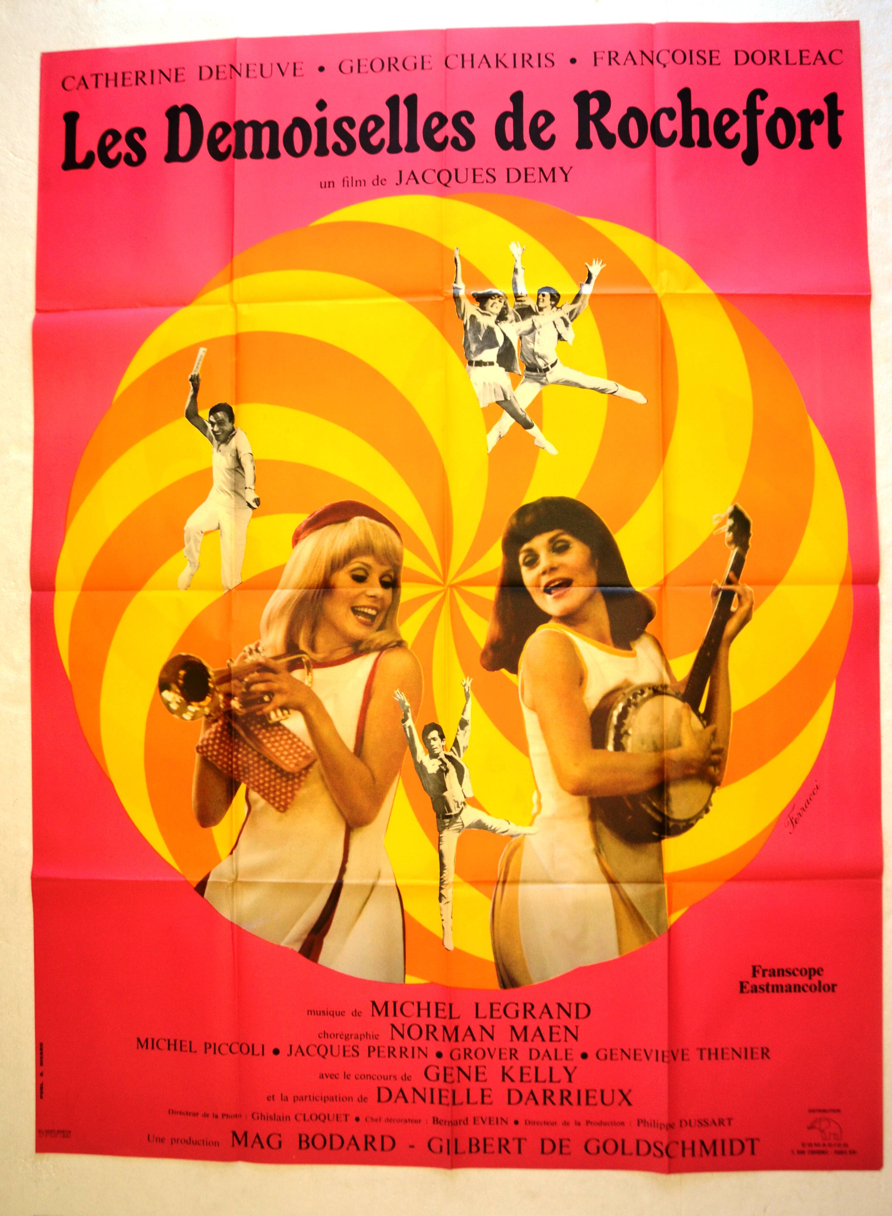 Original film poster "Les Demoiselles de Rochefort" 1976 Catherine Deneuve, Dorléac...