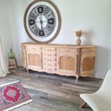 Low buffet in renovated solid cherry wood – Revisited Louis XV style – 250 cm