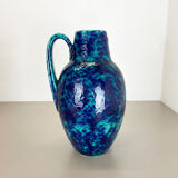 Pottery fat lava multi-color floor vase made by Scheurich, 1970s