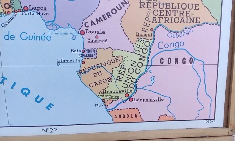 School poster rossignol montmorillon map west central africa n°21-22