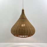 Vintage wicker pendant light from the 1960s.